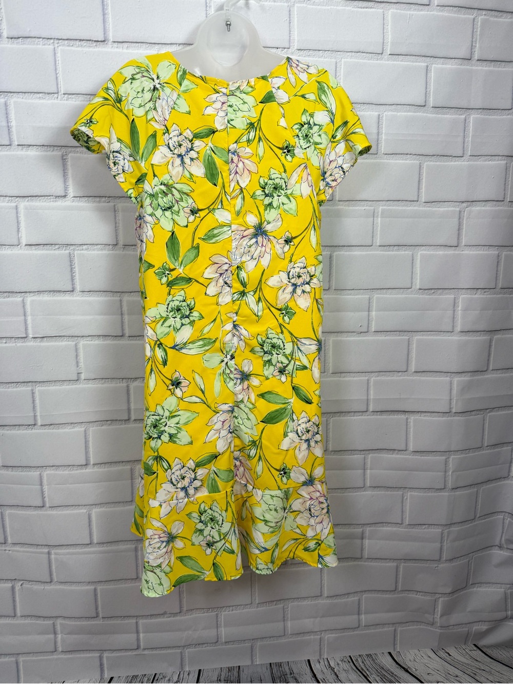 Signature Collection Yellow Floral Ruffle-Hem Mini Dress - Picture 8 of 11